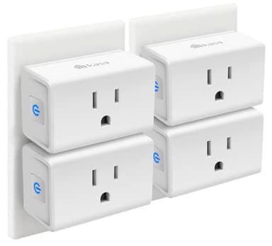 Kasa Smart Plug Mini 15A - Compact Wi-Fi Outlet Compatible with Alexa & Google Home (4-Pack)