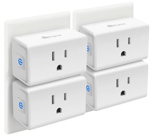Kasa Smart Plug Mini 15A - Compact Wi-Fi Outlet Compatible with Alexa & Google Home (4-Pack)