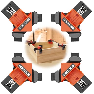 WETOLS 90 Degree Corner Clamp - 4 Pack Adjustable Woodworking Clamps