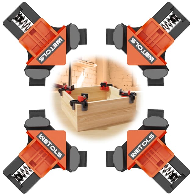 WETOLS 90 Degree Corner Clamp - 4 Pack Adjustable Woodworking Clamps