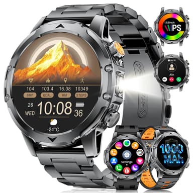 1.53'' Military-Grade Smartwatch for Men with Long-Lasting 1000mAh Battery and 120+ Sports Modes