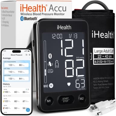 iHealth Accu Blood Pressure Monitor with Large LCD and Bluetooth Sync