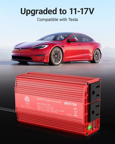 BESTEK 300W Power Inverter with Dual USB Ports and Aluminum Housing