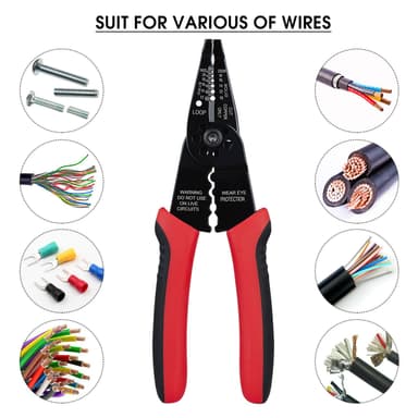 WGGE WG-015 Professional 8-inch Wire Stripper and Crimping Tool