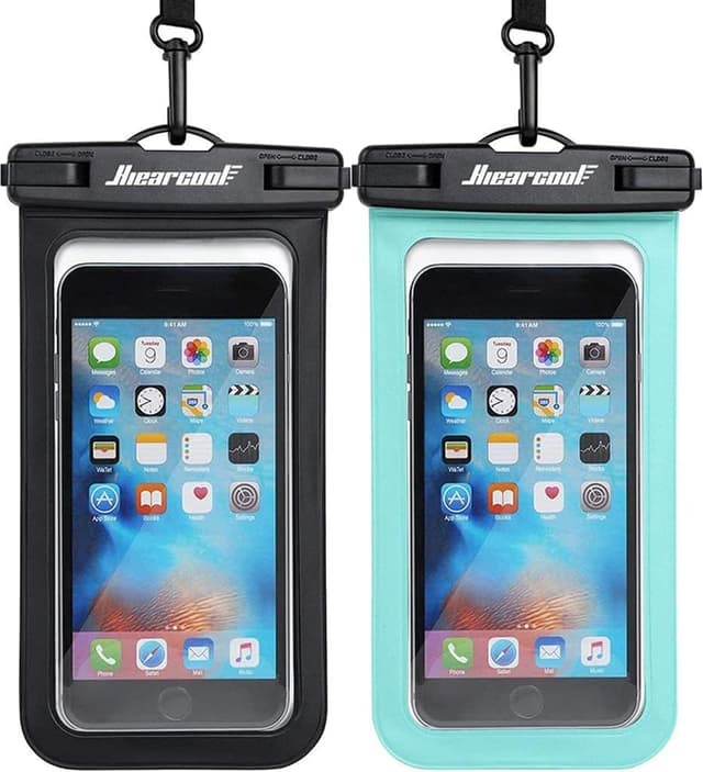 Hiearcool IPX8 Waterproof Phone Pouch – Universal Fit, Touchscreen Friendly, 2-Pack
