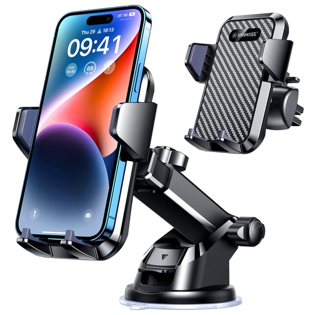 VANMASS 2026 Ultimate Car Phone Mount with Military-Grade Suction and Vent Clip