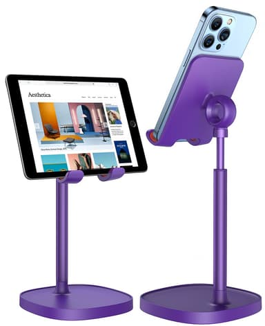 LISEN Adjustable Cell Phone Stand for Desk - Compatible with Phones and Tablets 4-10 inches