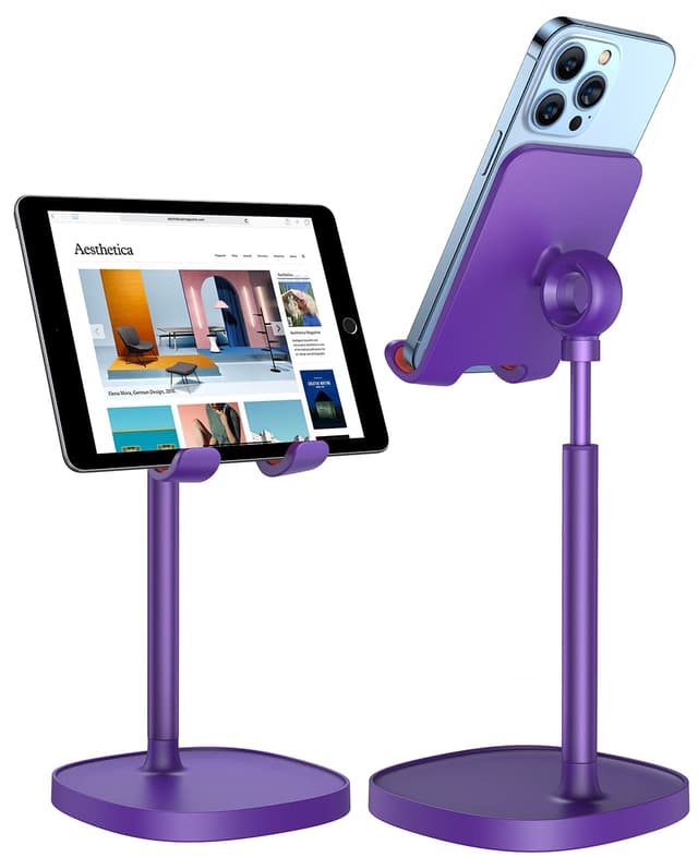 LISEN Adjustable Cell Phone Stand for Desk - Compatible with Phones and Tablets 4-10 inches