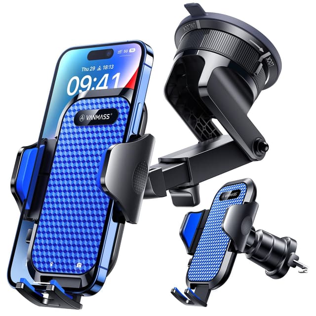 VANMASS True Military-Grade Car Phone Holder – Ultimate Suction & Clip Mount