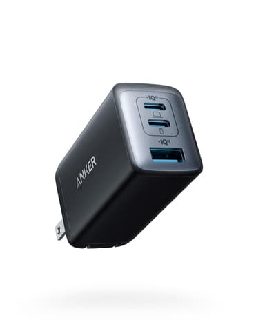Anker 65W 3-Port Fast USB-C Charger - Compact & Foldable Power Adapter for MacBook Pro, iPad Pro, Galaxy S20, and More