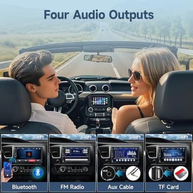 Leadfan 7-Inch Double Din Car Stereo with Touchscreen and Backup Camera