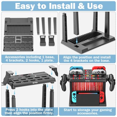 Kytok Switch Organizer Station with Controller Charger and Game Storage