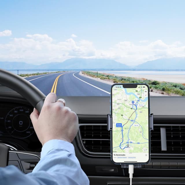 Blukar Car Phone Holder Mount with 2025 Metal Hook Clip and 360° Rotation