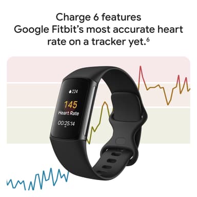 Fitbit Charge 6 Fitness Tracker with Google Apps and Health Tools