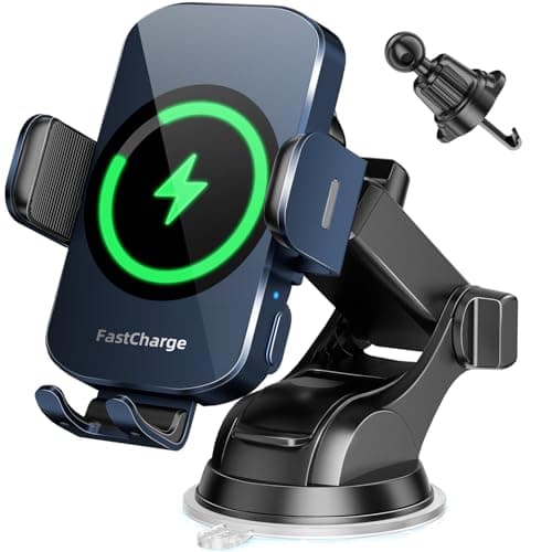 Wireless Car Charger & 3-in-1 Phone Mount for Fast Charging and Secure Hold