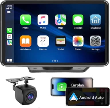APOKAMORI 7" Wireless CarPlay & Android Auto Portable Touchscreen Car Stereo with Backup Camera