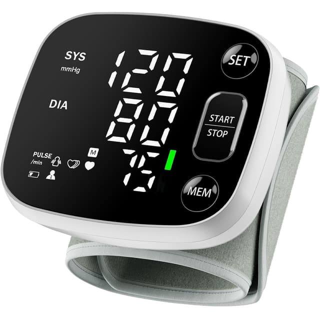 Oklar Rechargeable Wrist Blood Pressure Monitor with Voice Broadcast and Dual User Memory