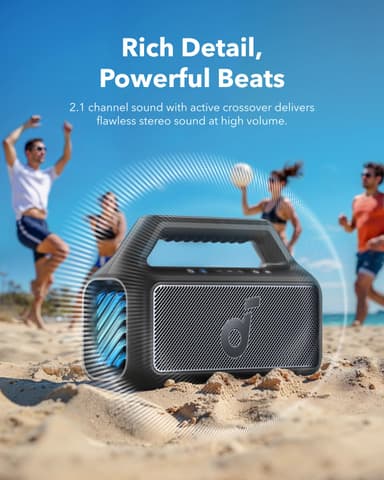 Soundcore Boom 2 by Anker - Powerful Outdoor Bluetooth Speaker with 80W Bass and 24-Hour Playtime