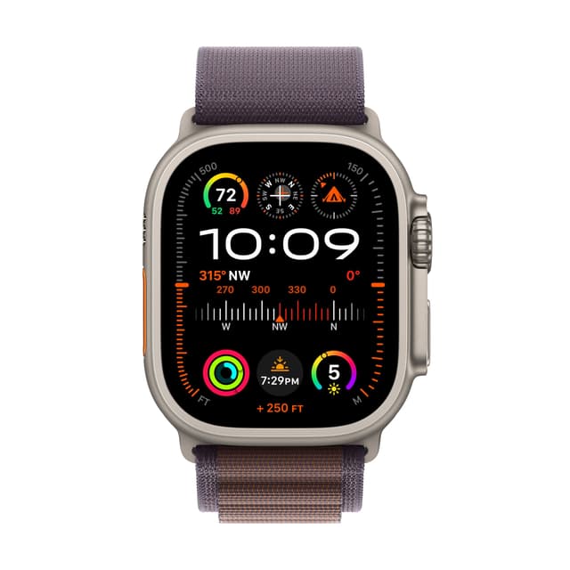 Apple Watch Ultra 2 GPS + Cellular 49mm with Rugged Titanium Case and Indigo Alpine Loop