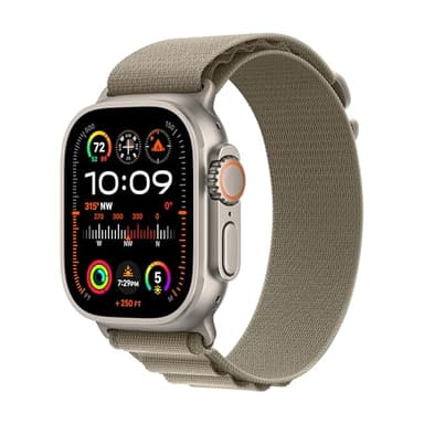 Apple Watch Ultra 2 GPS + Cellular, 49mm Titanium Case with Blue Ocean Band (Renewed)