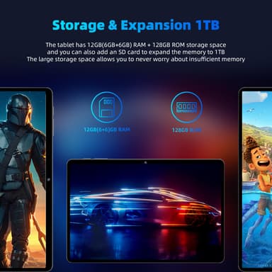 COLORROOM 2026 Android 16 Tablet - 11-inch, Octa-core, 128GB Storage, 8000mAh Battery