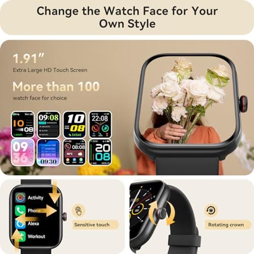 Smart Watch for Women and Men with Built-in Alexa, Bluetooth Calling, and 105+ Sport Modes