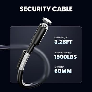 Grimtron Portable Electronic Car Gun Safe with USB-C Emergency Power and Security Cable