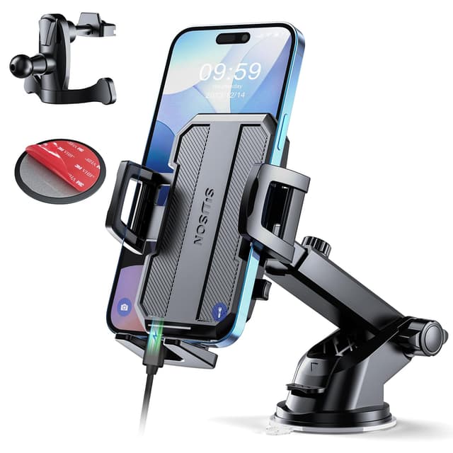 SUUSON Upgraded 3-in-1 Car Phone Holder Mount with Powerful Suction