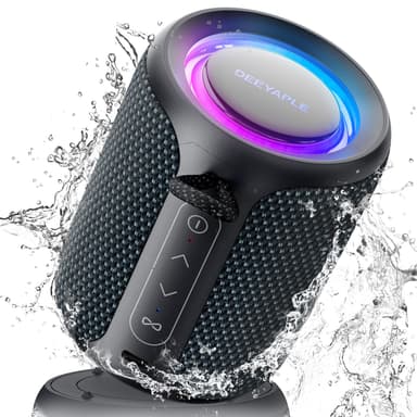 Bluetooth Speaker Wireless, IP67 Waterproof & Dustproof Portable Speaker with Lights, 15W Loud Stereo Sound, 2500mAh Battery All Day Playtime, TWS Pairing, BT5.3