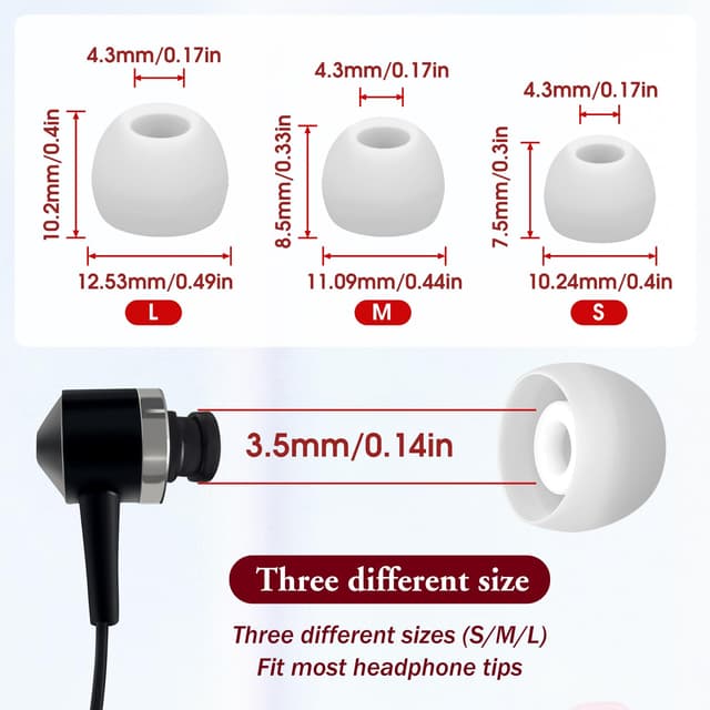 15 Pairs Silicone Earbud Replacement Tips Kit - Soft, Durable, and Comfortable