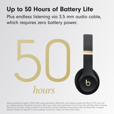 Beats Solo 4 Wireless On-Ear Bluetooth Headphones - Black & Gold