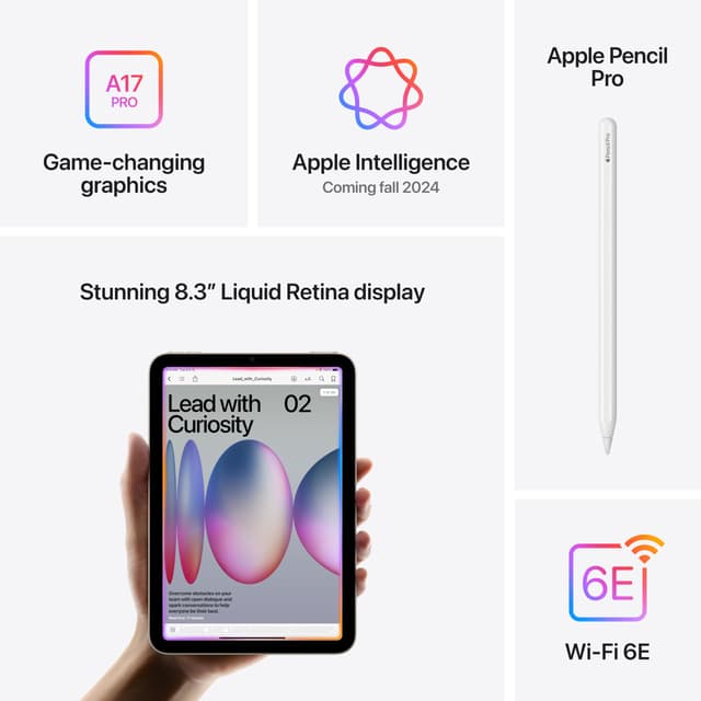 Apple iPad mini (A17 Pro) - Compact Powerhouse with 8.3-inch Liquid Retina Display