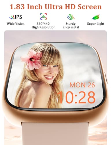LODIMEKE Smart Watch with Alexa, 44mm, 1.83" HD Display, Health & Sports Tracking, IP68 Waterproof