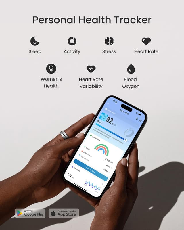 RENPHO Lynx Smart Ring - Advanced Sleep & Activity Tracker with Charging Case