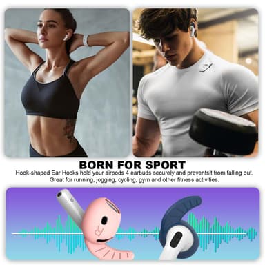 5 Pairs Silicone Ear Hooks Covers for AirPods 4 - Anti-Slip Sport Accessories