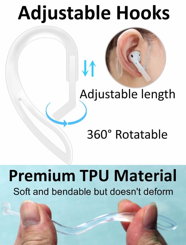 A-Focus Anti-Slip Adjustable Ear Hooks and Strap for AirPods 4
