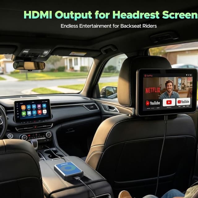 LAMTTO 3-in-1 Magic Video Box: Wireless CarPlay Adapter with Streaming and USB Drive Support