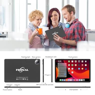 FEONAL 11 Inch Android 16 Tablet with Octa-Core Processor and 128GB Storage