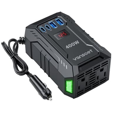 Vansoet 400W Car Power Inverter with Multiple USB Ports and Dual AC Outlets