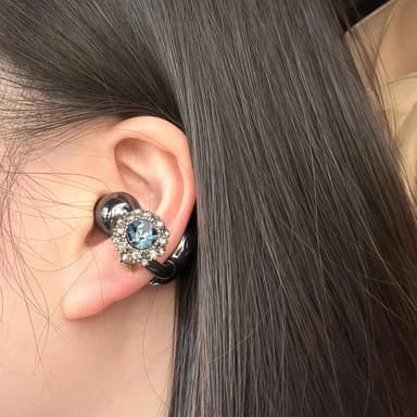 Bow Rhinestone Clip-On Accessories for Open-Ear Earbuds