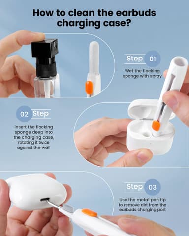 20-in-1 AirPod Cleaner Kit for Pro 4 3 2 1 – Multifunctional Cleaning Tools for Earbuds and Electronics