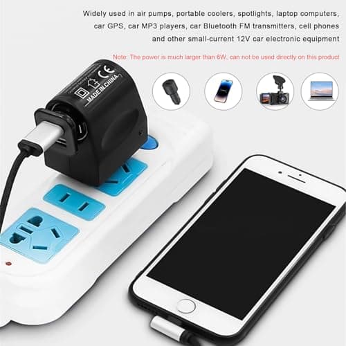 JNXIJ 2 PCS AC to DC Converter 220V to 12V 500mA Car Cigarette Lighter Socket Adapter