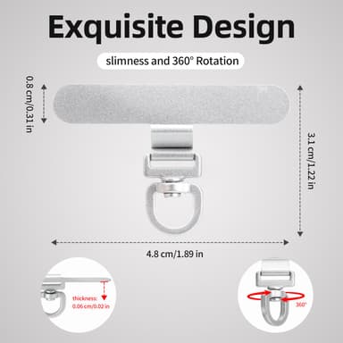 360° Rotating Stainless Steel Phone Tether Tab (Silvery 3-Pack) - Universal Fit