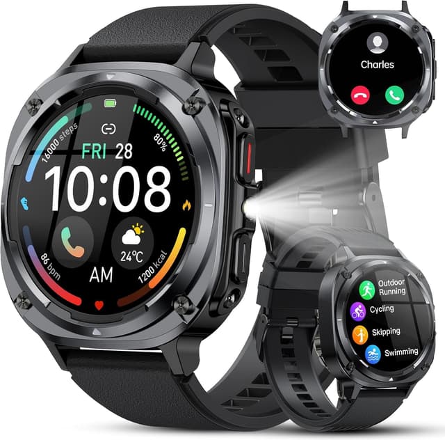 Military Smart Watch for Men with 1.45" AMOLED Display and 30-Day Battery Life