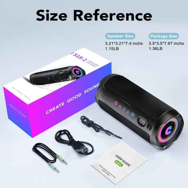 Portable Bluetooth Speaker with 30W Dual Drivers, 30-Hour Playtime, and IPX7 Waterproof Rating