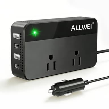 ALLWEI 200W Car Power Inverter with 4 USB Fast Charging Ports