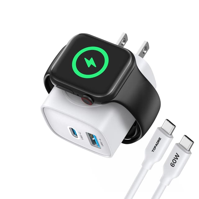 TOPADRE PD 20W USB-C 3-in-1 Charging Station for Apple Watch, iPhone, and AirPods