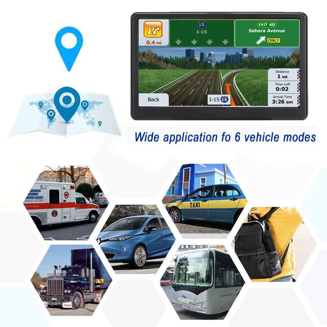 GWURXT 7 Inch GPS Navigator for Car, Truck, and RV with Voice Guidance and Lifetime Map Updates