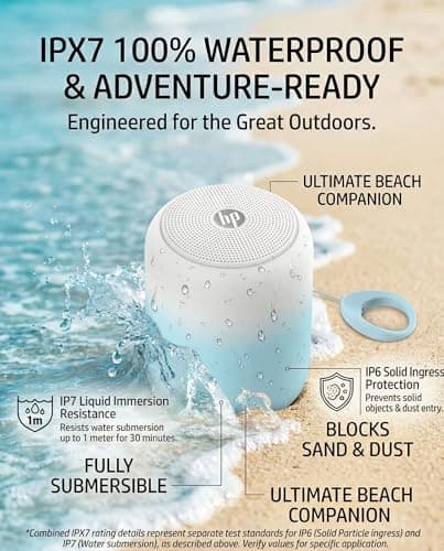 HP Portable Bluetooth Speaker - Waterproof, Long Battery Life, and Powerful Sound