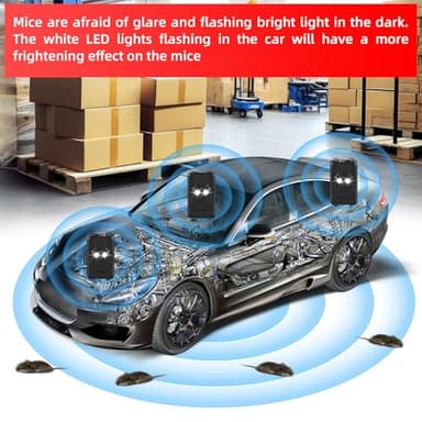 2 Pack Ultrasonic Rodent Repellent for Car Engines with Multiple Power Modes